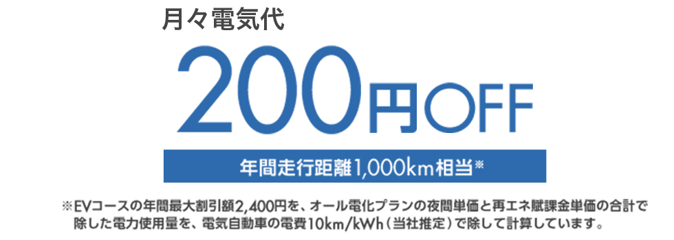 月々電気代200円OFF